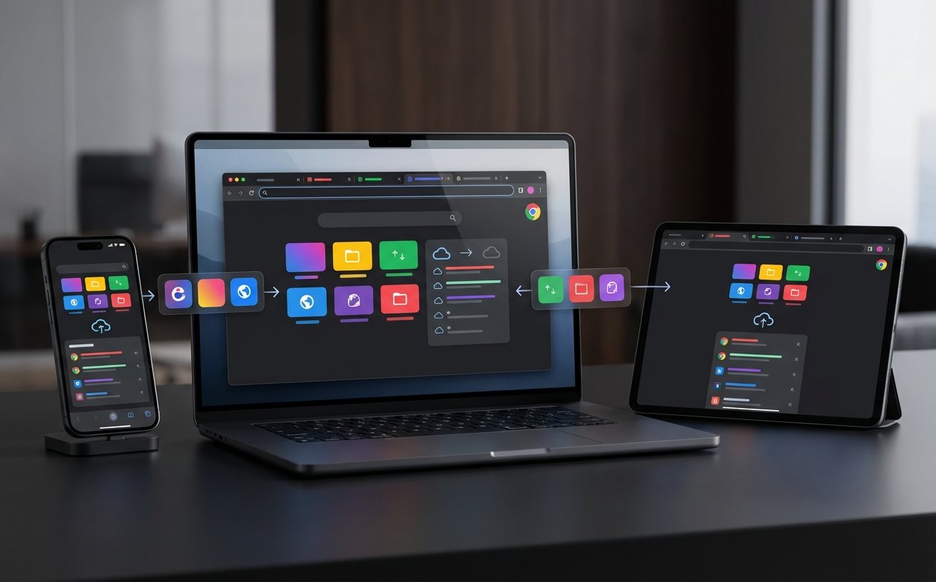 谷歌浏览器跨设备同步设置界面