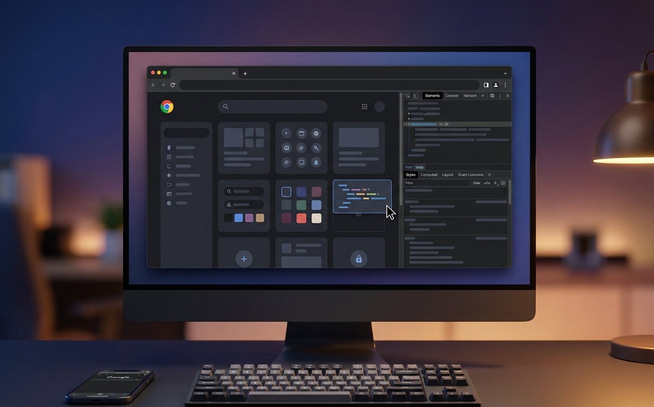谷歌浏览器开发者工具与网页调试界面